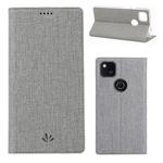 For Google Pixel 4a ViLi Magnetic Suction Shockproof TPU + PU Horizontal Flip Protective Case with Card Slot & Holder(Grey)