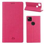 For Google Pixel 4a ViLi Magnetic Suction Shockproof TPU + PU Horizontal Flip Protective Case with Card Slot & Holder(Rose Red)