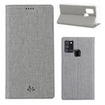 For Samsung Galaxy A21s ViLi Magnetic Suction Shockproof TPU + PU Horizontal Flip Protective Case with Card Slot & Holder(Grey)
