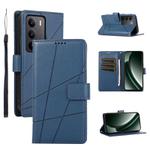For Realme C75 / Realme 14x PU Genuine Leather Texture Embossed Line Phone Case(Blue)