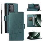 For Realme C75 / Realme 14x PU Genuine Leather Texture Embossed Line Phone Case(Green)