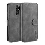 For Xiaomi Redmi 9 DG.MING Retro Oil Side Horizontal Flip Case(Grey)