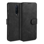 For OnePlus 8 DG.MING Retro Oil Side Horizontal Flip Case(Black)