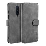 For OnePlus 8 DG.MING Retro Oil Side Horizontal Flip Case(Grey)