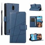 For Nokia C01 Plus PU Genuine Leather Texture Embossed Line Phone Case(Blue)