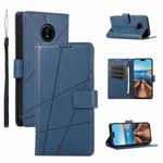 For Nokia C20 PU Genuine Leather Texture Embossed Line Phone Case(Blue)