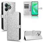 For Infinix Smart 8 Honeycomb Dot Texture Leather Phone Case(Silver)