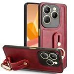 For Infinix Hot 40 / 40 Pro Wristband Leather Back Phone Case(Red)