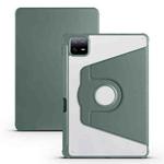 For Xiaomi Pad 6 Pro / Pad 6 Acrylic 360 Degree Rotation Holder Tablet Leather Case(Dark Green)
