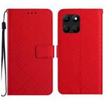 For Honor X6a Rhombic Grid Texture Leather Phone Case(Red)