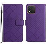 For Honor X5 4G Rhombic Grid Texture Leather Phone Case(Purple)