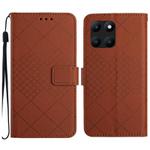 For Honor X8b Rhombic Grid Texture Leather Phone Case(Brown)