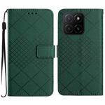 For Honor X5b 4G / X5b Plus 4G Rhombic Grid Texture Leather Phone Case(Green)