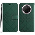 For Honor X9c Rhombic Grid Texture Leather Phone Case(Green)