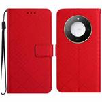 For Honor X9c Smart Rhombic Grid Texture Leather Phone Case(Red)