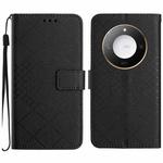 For Honor X9c Smart Rhombic Grid Texture Leather Phone Case(Black)