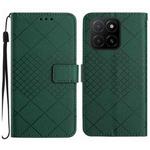 For Honor X8c 4G Rhombic Grid Texture Leather Phone Case(Green)