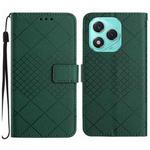 For Honor 400 Lite Global Rhombic Grid Texture Leather Phone Case(Green)