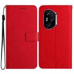 For Honor 400 Pro Global 160.8mm Rhombic Grid Texture Leather Phone Case(Red)