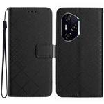 For Honor 400 Pro Global 160.8mm Rhombic Grid Texture Leather Phone Case(Black)