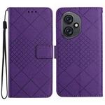 For Honor 400 Global 156.5mm Rhombic Grid Texture Leather Phone Case(Purple)