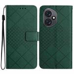 For Honor 400 Global 156.5mm Rhombic Grid Texture Leather Phone Case(Green)