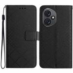 For Honor 400 Global 156.5mm Rhombic Grid Texture Leather Phone Case(Black)