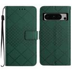 For Google Pixel 8 Pro Rhombic Grid Texture Leather Phone Case(Green)