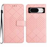 For Google Pixel 8 Rhombic Grid Texture Leather Phone Case(Pink)