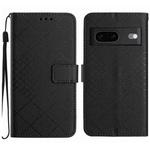 For Google Pixel 7a Rhombic Grid Texture Leather Phone Case(Black)