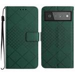 For Google Pixel 6 Pro Rhombic Grid Texture Leather Phone Case(Green)