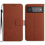 For Google Pixel 6 Rhombic Grid Texture Leather Phone Case(Brown)