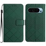 For Google Pixel 9 Pro Rhombic Grid Texture Leather Phone Case(Green)