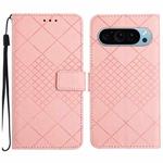 For Google Pixel 9 Rhombic Grid Texture Leather Phone Case(Pink)