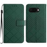 For Google Pixel 9a Rhombic Grid Texture Leather Phone Case(Green)