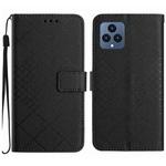 For T-Mobile Revvl 6 5G / T Phone 5G Rhombic Grid Texture Leather Phone Case(Black)