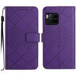 For T-Mobile REVVL 7 Pro 5G Rhombic Grid Texture Leather Phone Case(Purple)