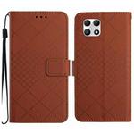 For T-Mobile REVVL 7 5G Rhombic Grid Texture Leather Phone Case(Brown)