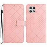 For T-Mobile REVVL 7 5G Rhombic Grid Texture Leather Phone Case(Pink)