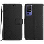 For TCL 40 SE Rhombic Grid Texture Leather Phone Case(Black)