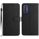 For TCL 30 SE / 30E / 306 / 305 Rhombic Grid Texture Leather Phone Case(Black)