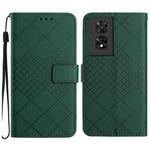 For TCL 505 Rhombic Grid Texture Leather Phone Case(Green)