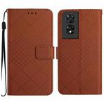 For TCL 505 Rhombic Grid Texture Leather Phone Case(Brown)