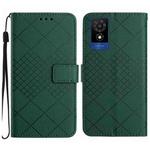 For TCL 502 Rhombic Grid Texture Leather Phone Case(Green)