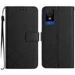 For TCL 502 Rhombic Grid Texture Leather Phone Case(Black)