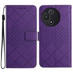For TCL 60 5G Rhombic Grid Texture Leather Phone Case(Purple)