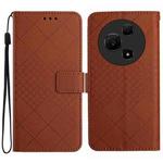 For TCL 60 SE / 605 Rhombic Grid Texture Leather Phone Case(Brown)