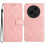 For TCL 60 SE / 605 Rhombic Grid Texture Leather Phone Case(Pink)
