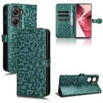 For vivo V29e 5G Honeycomb Dot Texture Leather Phone Case(Green)