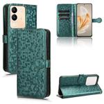 For vivo V29E Global / Y200 Global Honeycomb Dot Texture Leather Phone Case(Green)